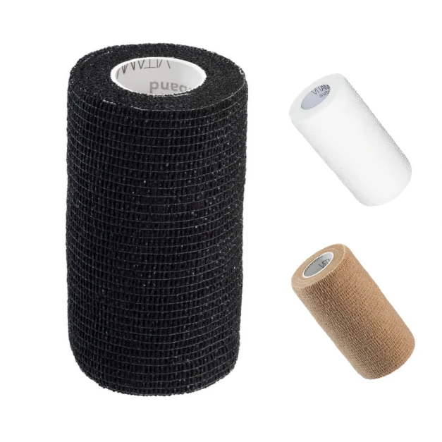 Bandaj Elastic Autoadeziv Vitammy, Rezistent La Apa, 10 X 450 Cm, Negru