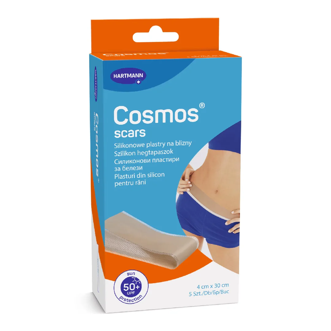 Plasturi Siliconici Pentru Cicatrici Cosmos Scars, 4*30 Cm, 5 Bucăți, Hartmann