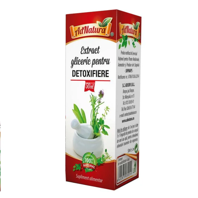 Extract Gliceric Pentru Detoxifiere, 50 Ml, AdNatura