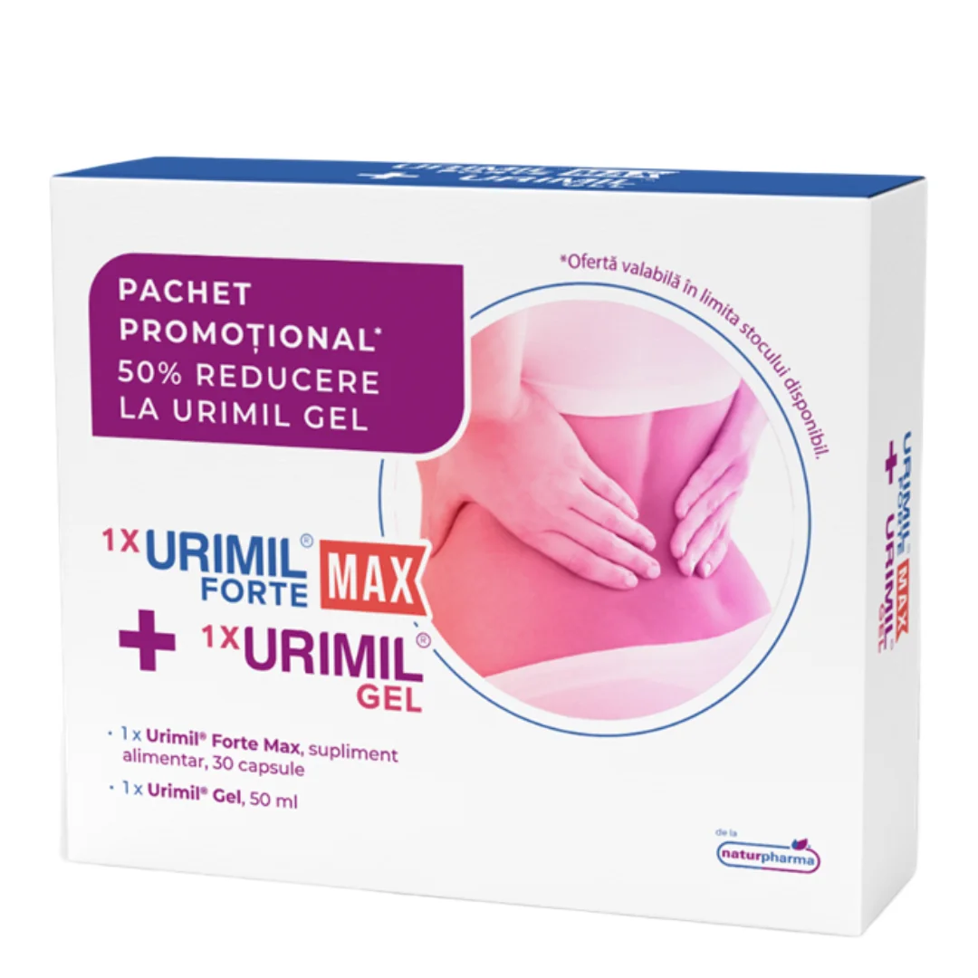 Pachet Urimil Forte Max, 30 Capsule Si Gel Urimil 50 Ml, Naturpharma