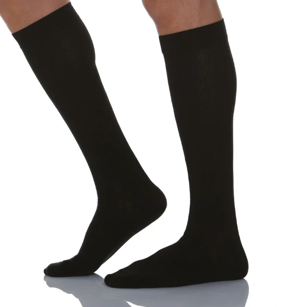 Șosete Din Lână Și Cașmir, Până La Genunchi, Negru - 1 (XS)