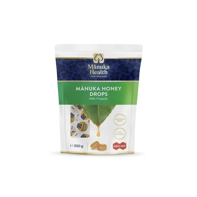 Manuka Health Bomboane Cu Miere De Manuka Mgo 400+ (Lamaie, Propolis Si Vit C), 250g