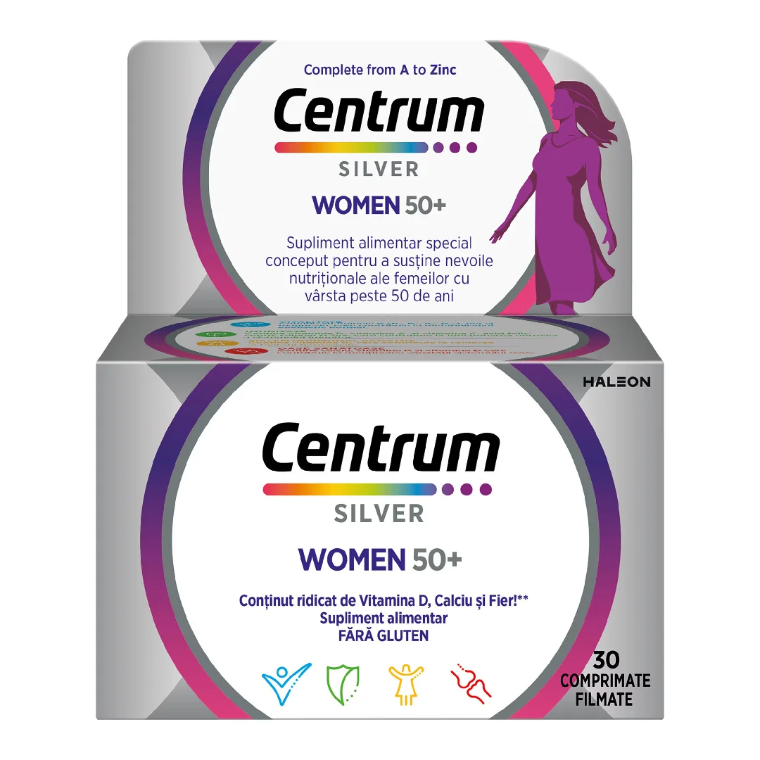 Centrum Silver 50+ Complet De La A La Z Pentru Femei, 30 Comprimate