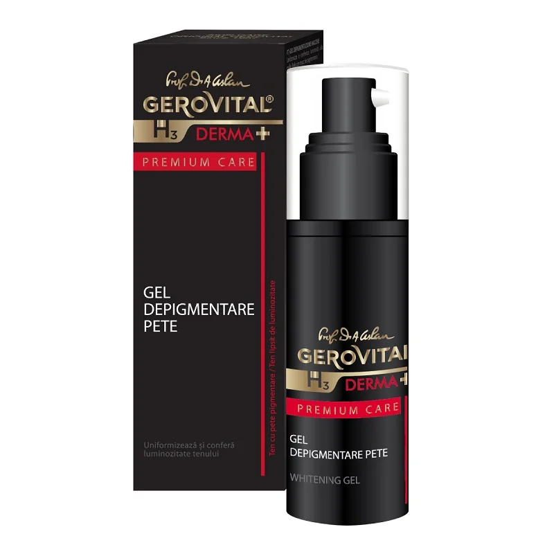 Gel Depigmentare Pete H3 Derma+ Premium Care, 30 Ml, Gerovital