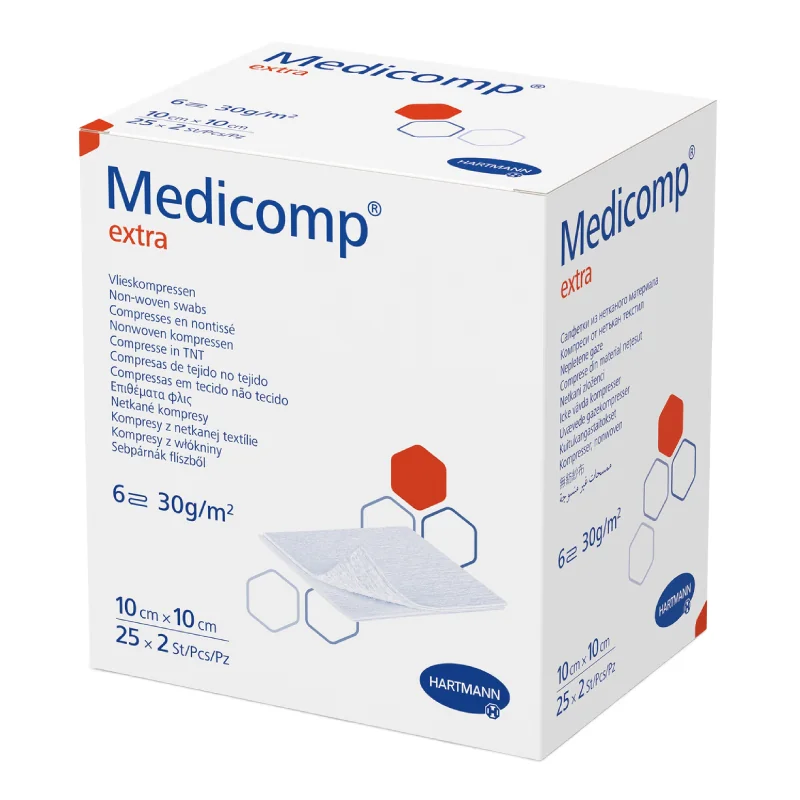Comprese Sterile Medicomp Extra, 10*10 Cm, 25 Bucati, HartMann