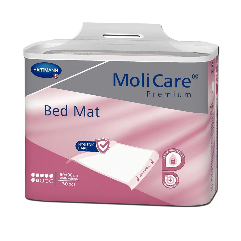 Hartmann MoliCare Premium Bed Mat Aleze 7 Picaturi 60x90cm x 30 Buc, Cu Aripioare