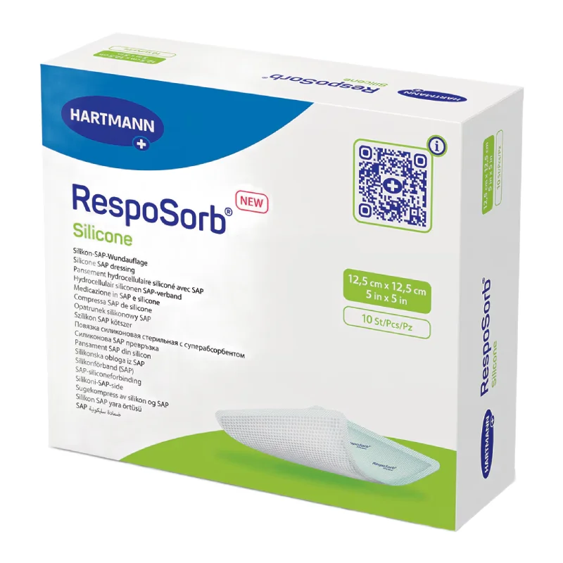 Pansament RespoSorb Silicone, 12,5*12,5 Cm, 10 Bucăți, Hartmann