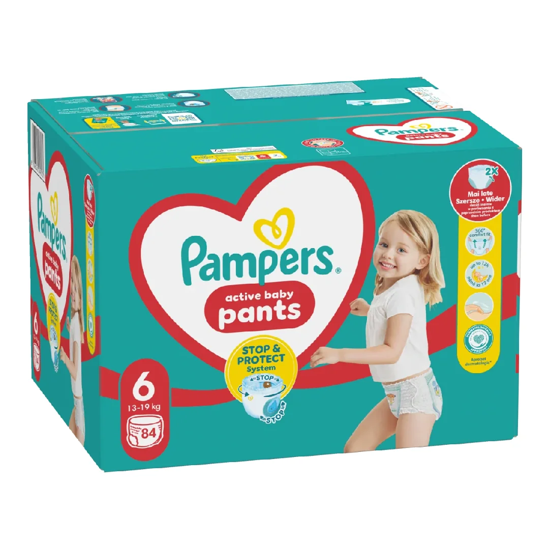 Scutece Chilotel Active Baby Pants Nr.6, 13-19 Kg, 84 Bucati, Pampers
