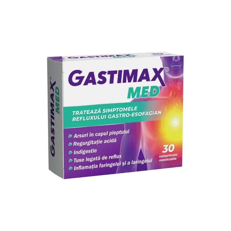 Gastimax Med, 30 Comprimate Masticabile, Fiterman Pharma