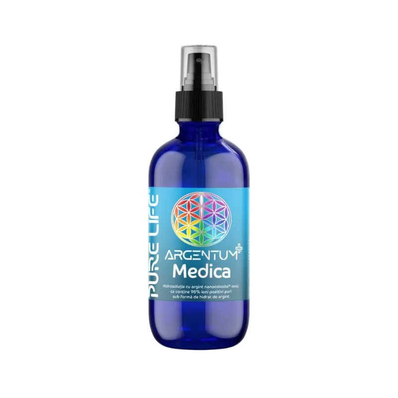 Argint Nanocoloidal Argentum+ Medica 49 PPM, 120 Ml, Pure Life