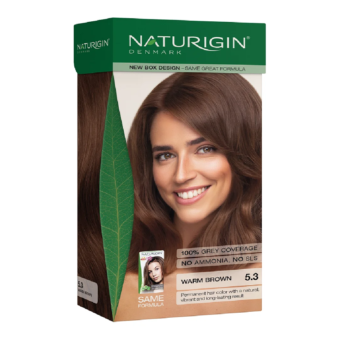 Vopsea Pentru Par Nuanta 5.3 Warm Brown, 115ml, Naturigin