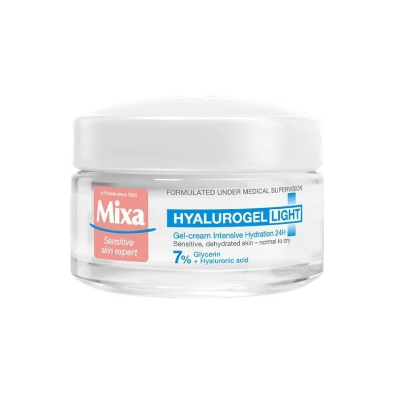Mixa Hyalurogel Light Gel-Crema Intens Hidratant, Ten Sensibil, 50 Ml