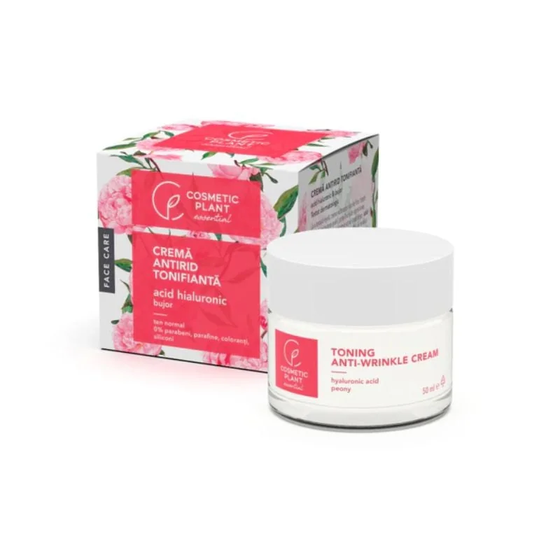 Cosmetic Plant Cremă Antirid Tonifiantă Cu Acid Hialuronic Și Bujor, 50ml