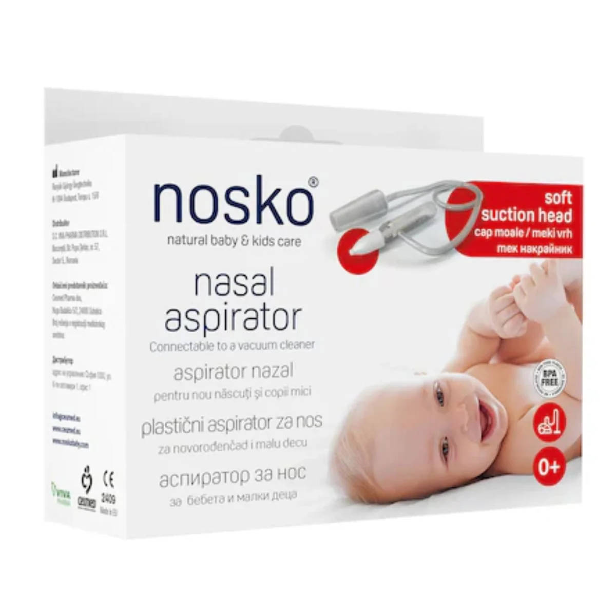 Aspirator Nazal Cu Cap De Aspiratie Moale, 0+Luni, Nosko