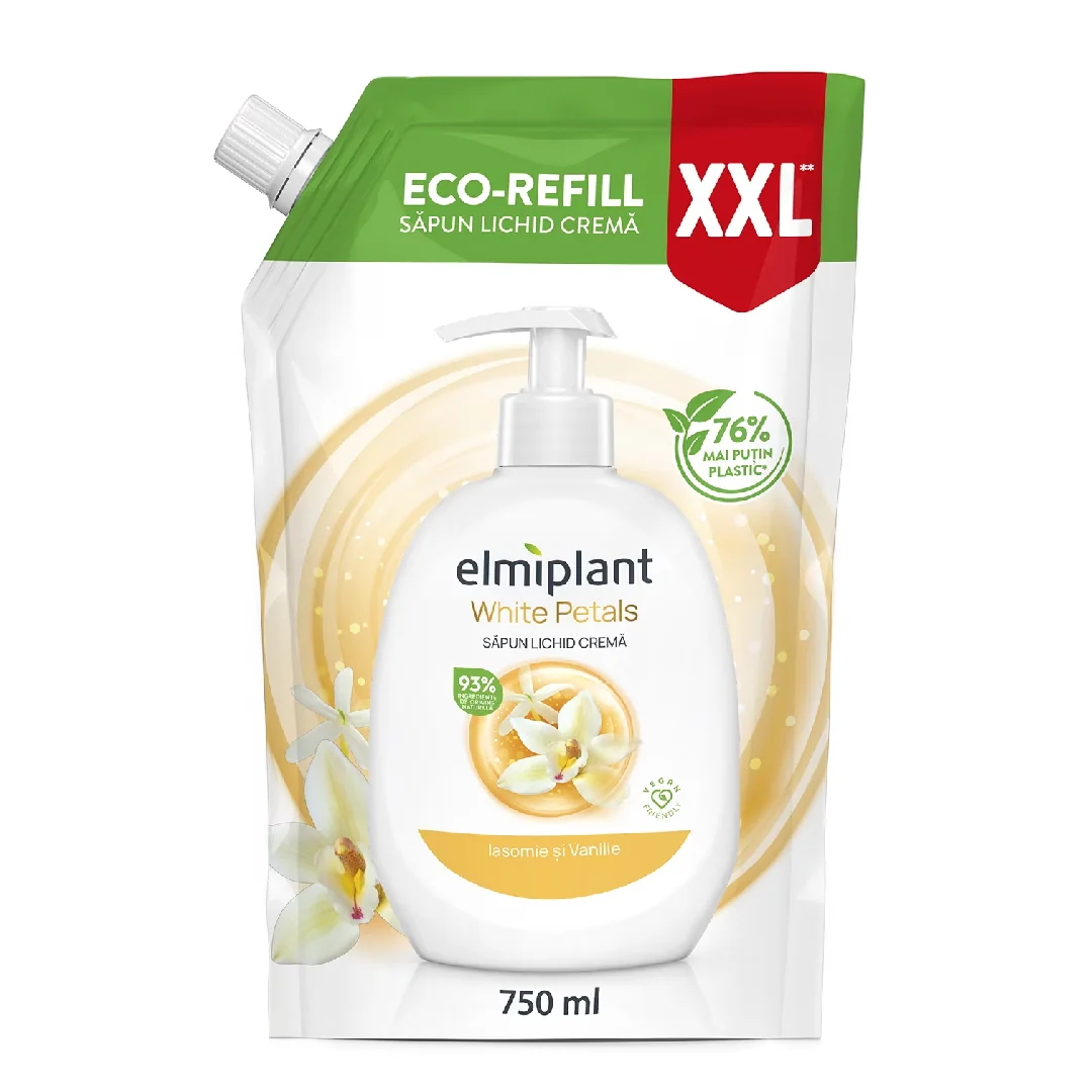 Sapun Lichid Crema Iasomie & Vanilie, 750 Ml, Elmiplant