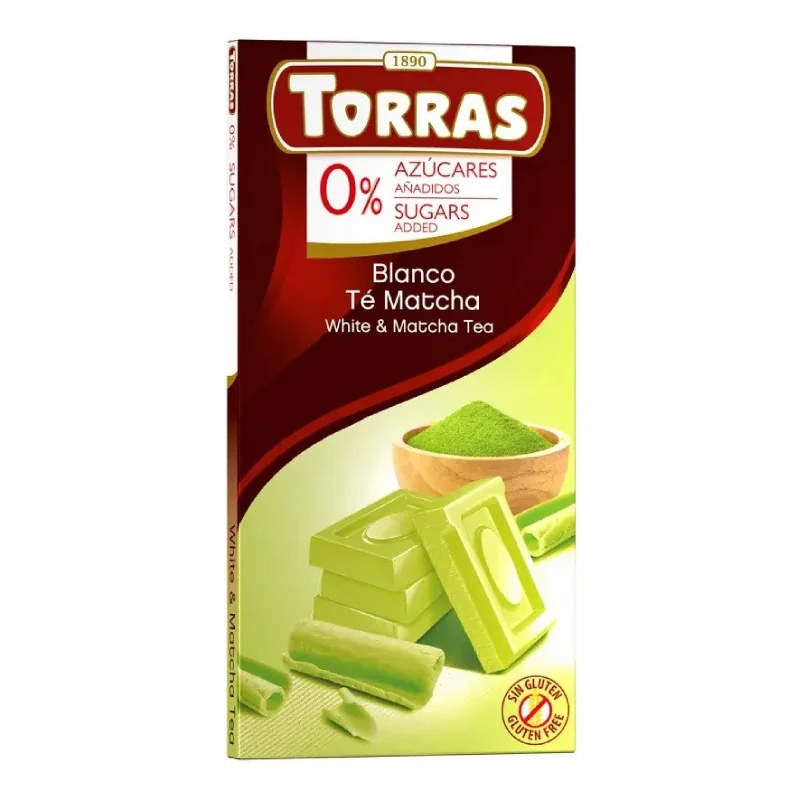 Ciocolata Alba Cu Matcha, 75g, Torras