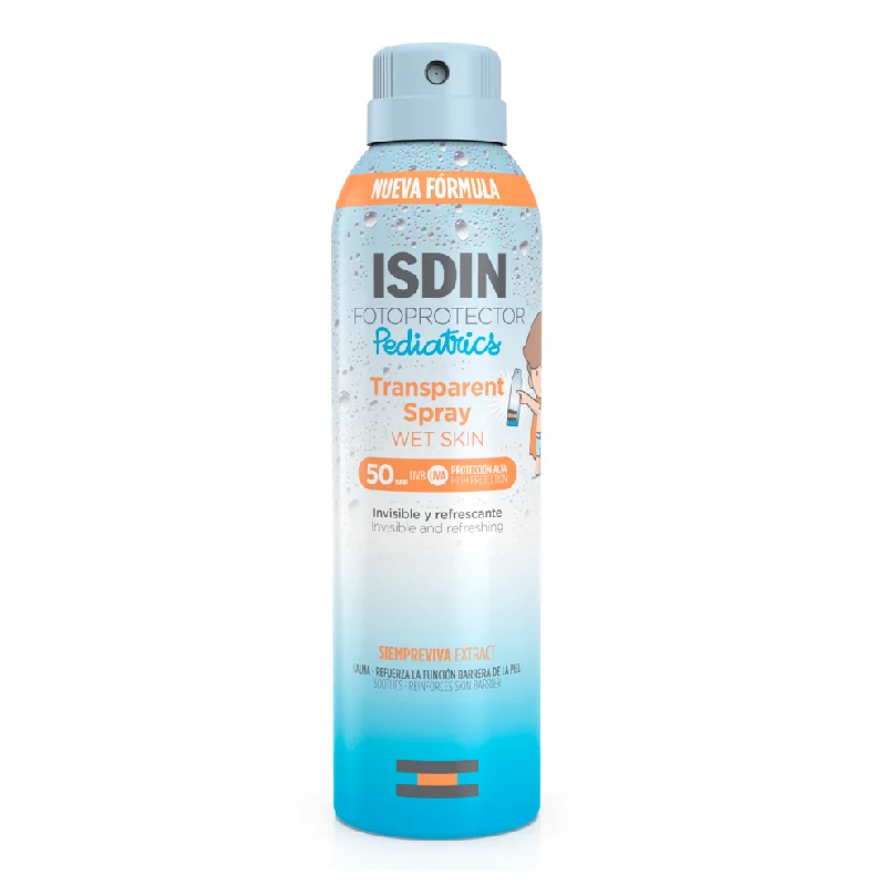 Spray Transparent Protectie Solara Copii SPF50, Fotoprotector Pediatrics Wet Skin, 250ml, Isdin