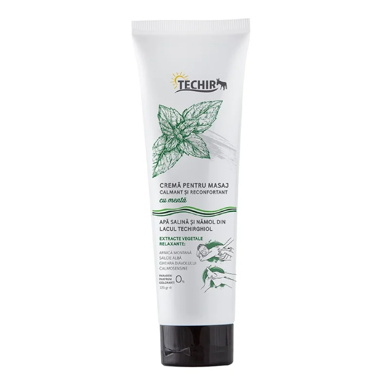 Crema Pentru Masaj Calmant Și Reconfortant Cu Menta, 125 G, Techir