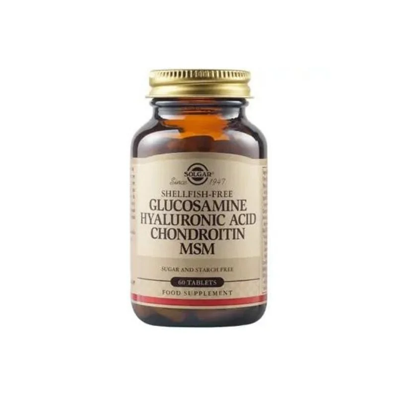 Solgar Glucosamine Hyaluronic Acid Chondroitin MSM, 60 Comprimate