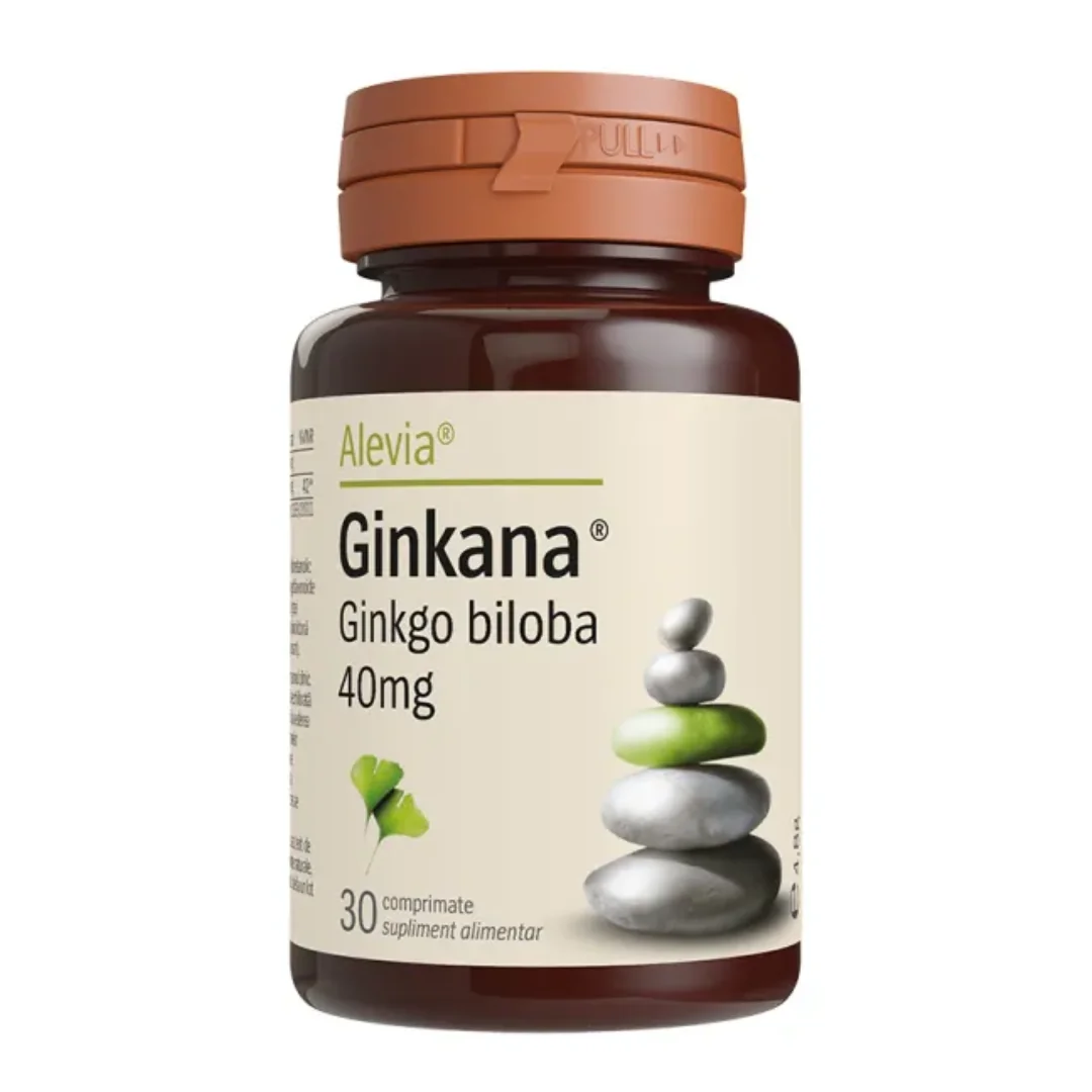 Ginkana Ginkgo Biloba 40mg, 30 Comprimate, Alevia