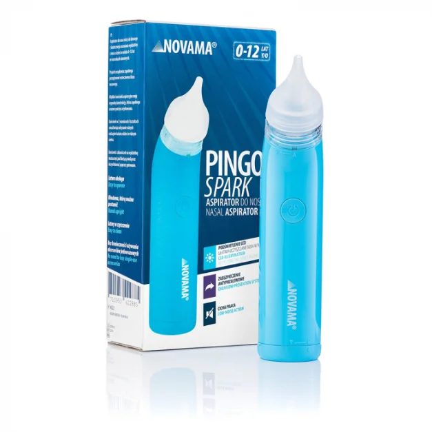 Aspirator Nazal Electric Albastru Novama Pingo Spark, Pentru Copii 0-12 Ani