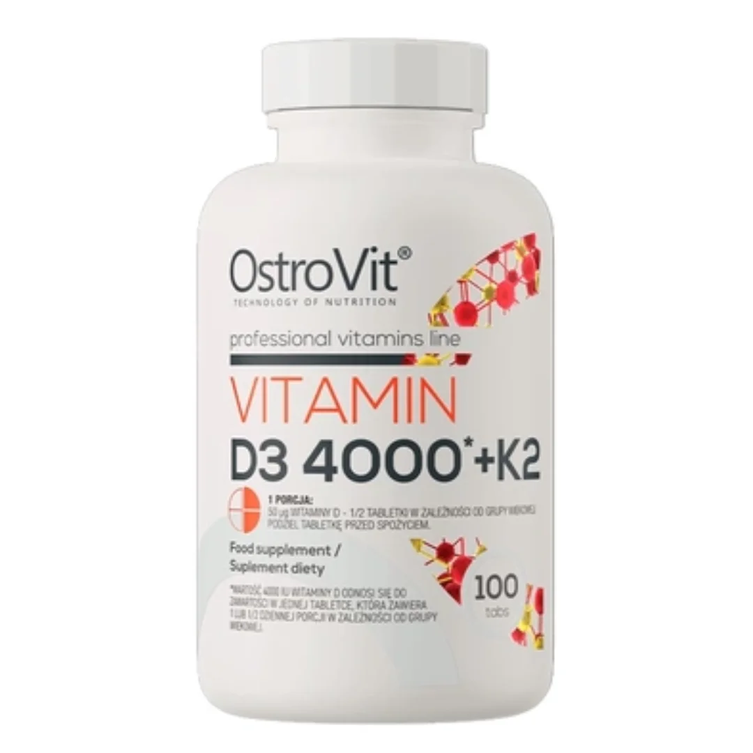 Vitamina D3 4000IU Si Vitamina K2, 100 Tablete, OstroVit