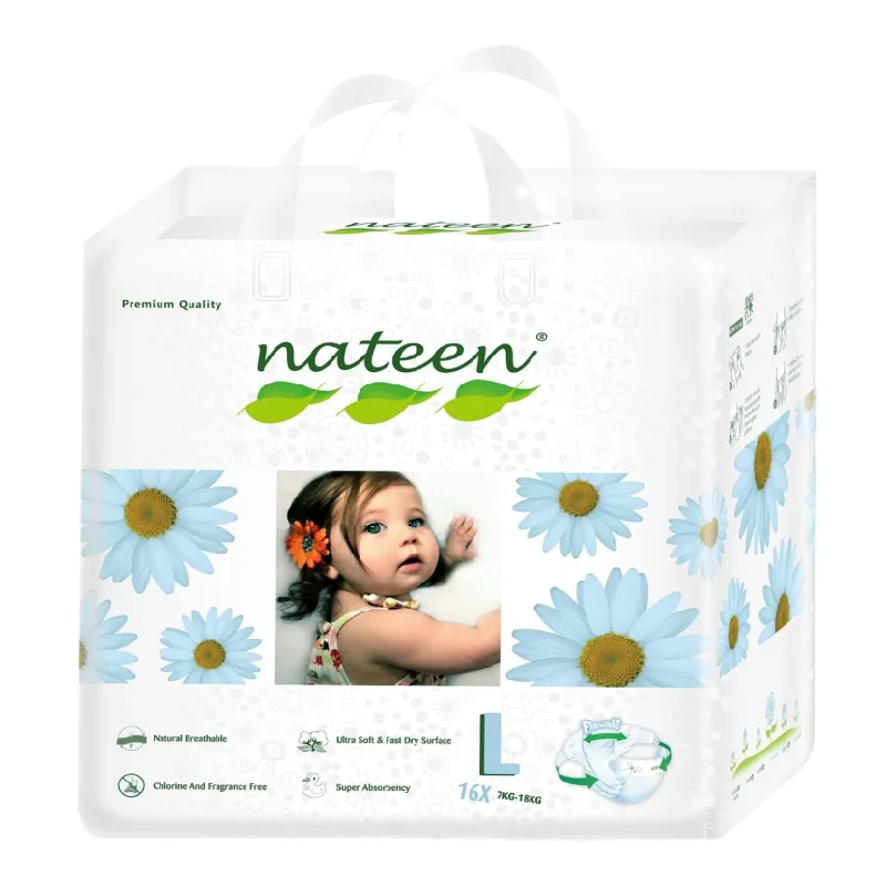 Scutece Hipoalergenice Flex&Fit Premium, L, Nr.4, 8-14 Kg, 16 Bucăți, NATEEN