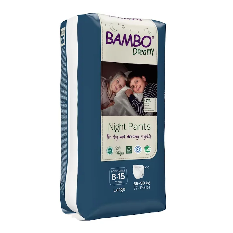 Scutece Chilotei Eco, Dreamy Night, Unisex, Large, 8-15 Ani, 35-50 Kg, 10 Bucăți, Bambo Nature