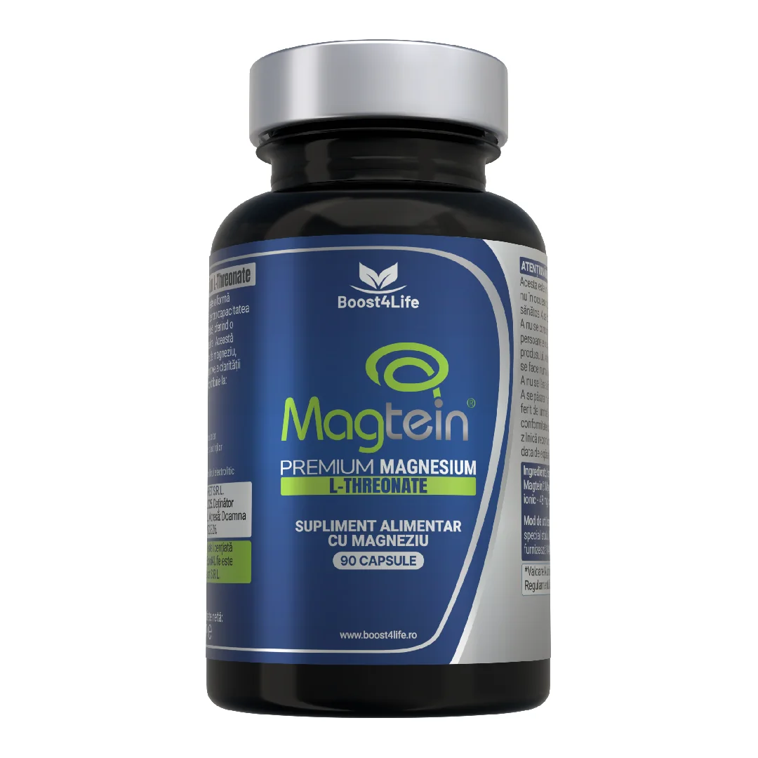 Magtein® Magneziu L-Treonat Premium, 670 Mg, 90 Capsule Vegane, Boost4Life