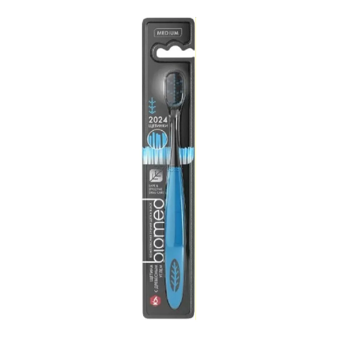 Periuță De Dinți Cu Praf De Cărbune Black, Medium, Biomed