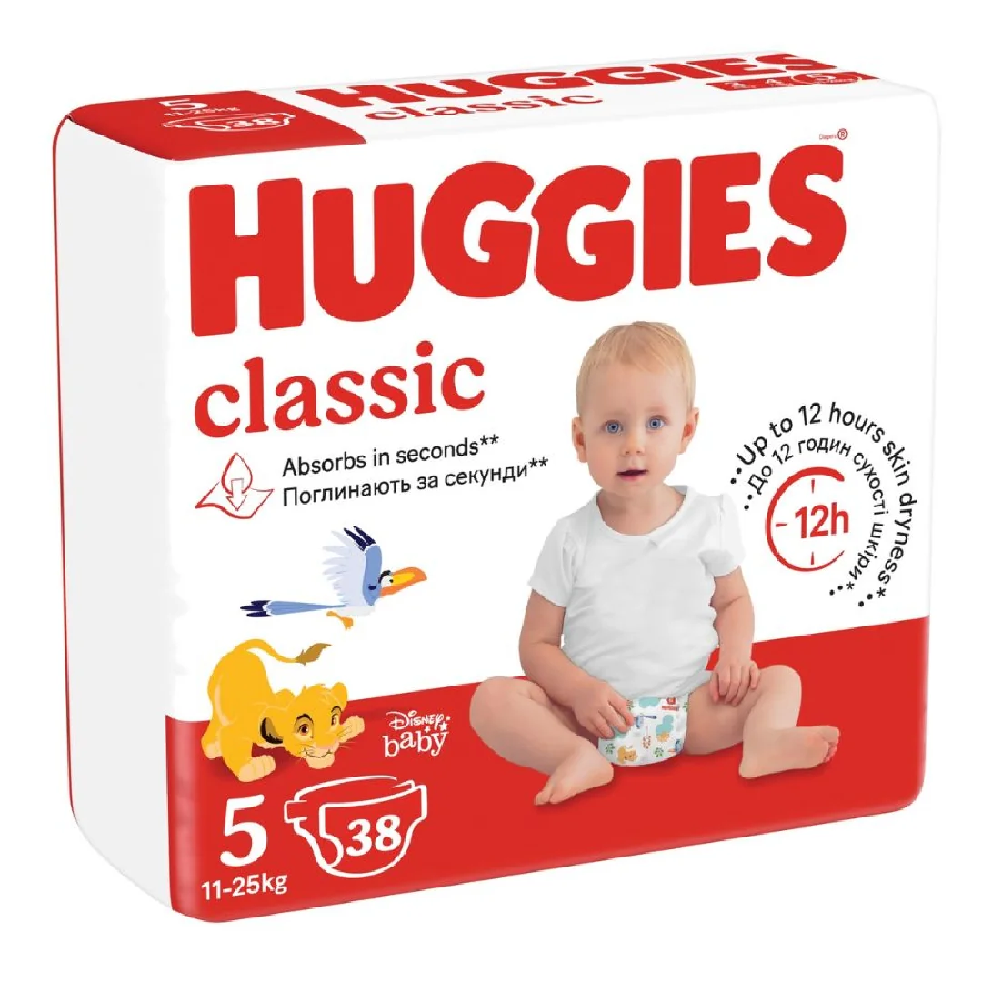 Scutece Classic Jumbo Nr. 5, 11-25 Kg, 38 Bucăți, Huggies