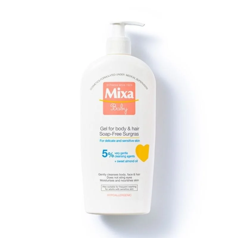 Gel De Dus Fără Săpun Pentru Curatarea Corpului Și A Părului, 400 Ml, Mixa