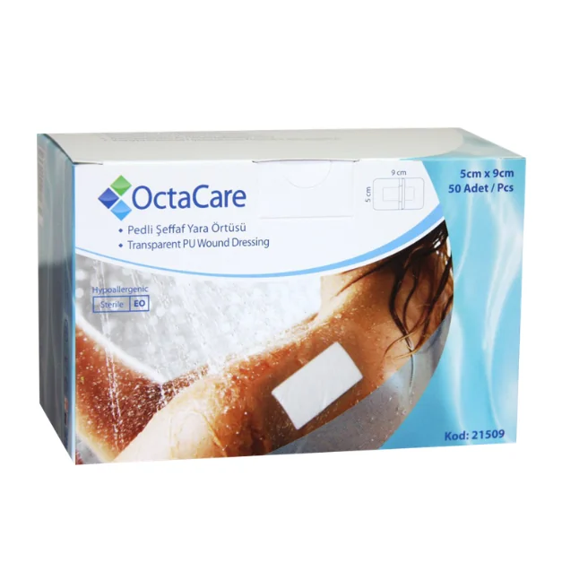 Plasturi Sterili Film, Rezistenți La Apă, 5*9 Cm, 50 Bucăți, OctaCare