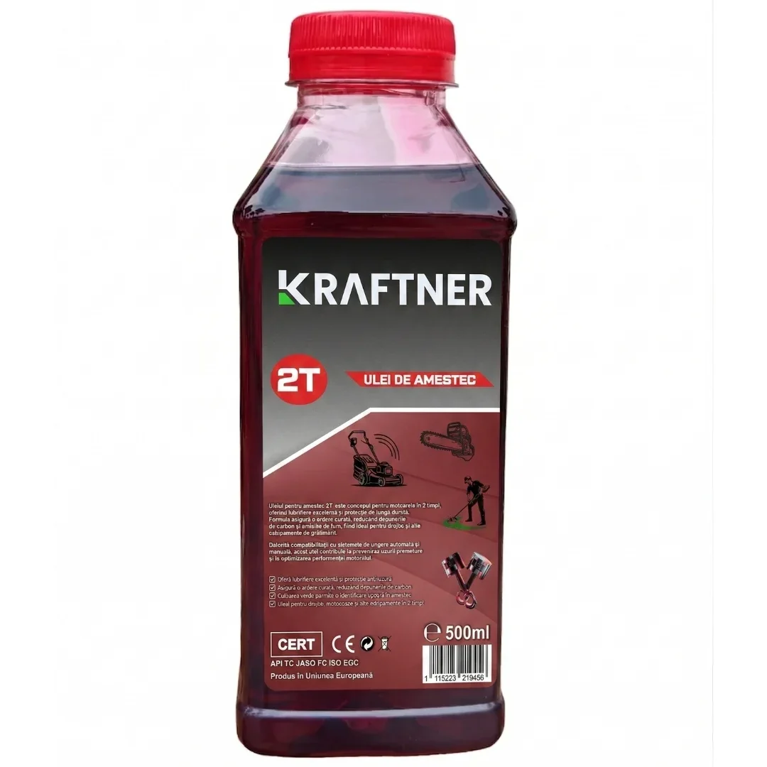 Ulei Amestec 2T timpi ROSU, 500ml, ORIGINAL KRAFTNER *produs in europa*