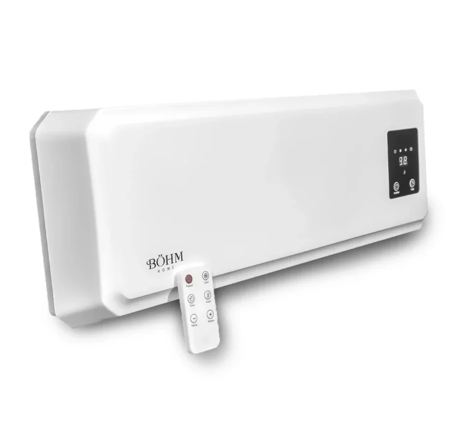 Aeroterma electrica de perete 1000/2000W, timmer, telecomanda 25m², 3 ani Garantie BH2000 BÖHM