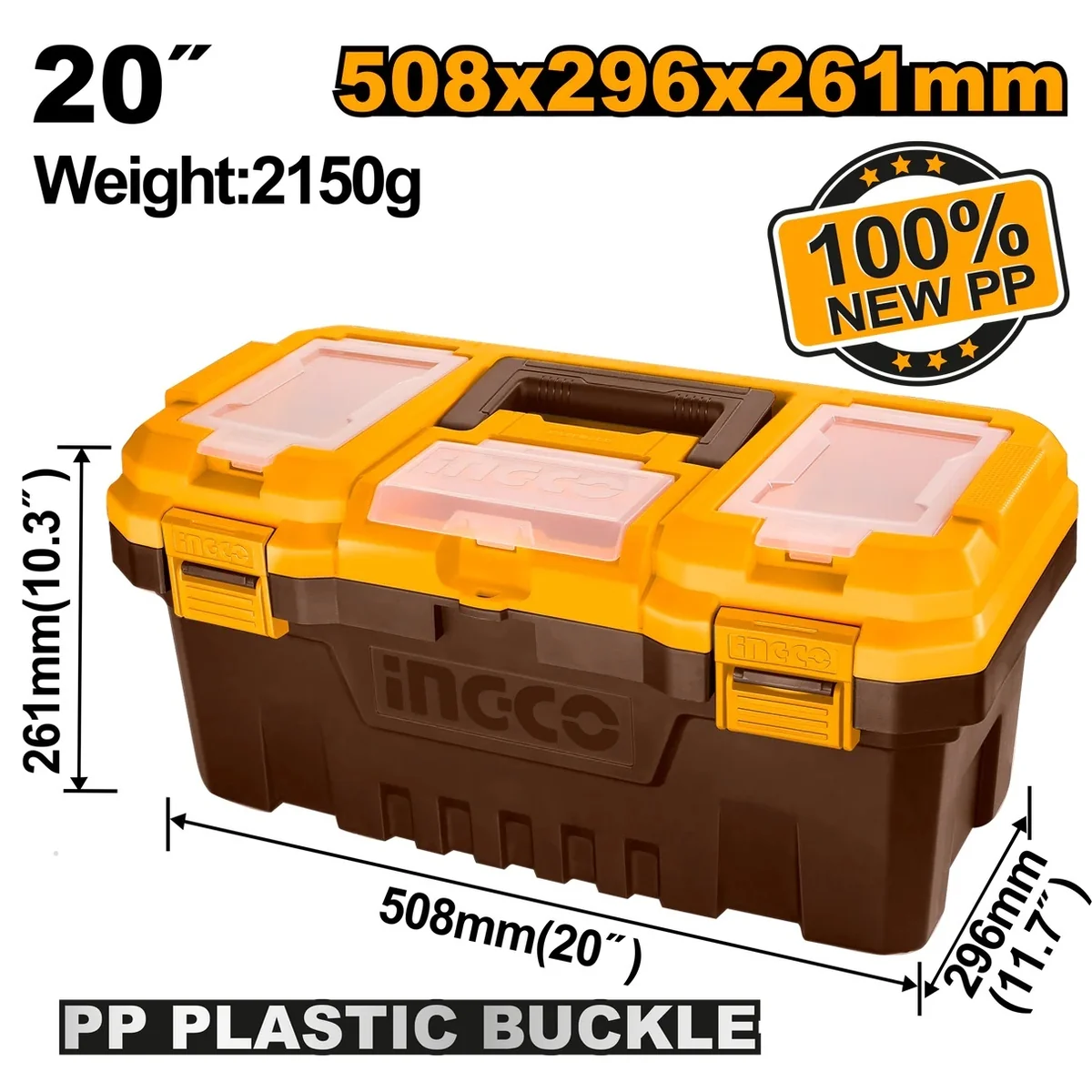 Cutie depozitare scule 20", capacitate 20kg, 508x296x261mm, INGCO PBX2002