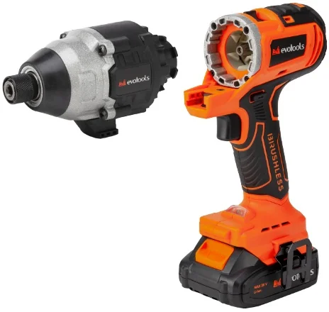 Masina de insurubat multifunctionala MT20 brushless 20V 2 acumulatori 2Ah 3 capete mandrina 13 mm impact 200 Nm mini ferastrau 100 mm EvoTools 682373