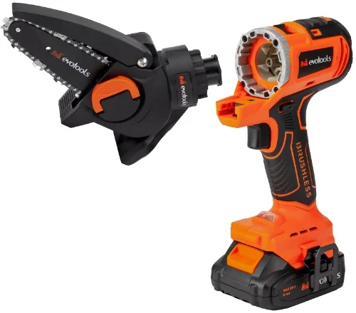 Masina de insurubat multifunctionala MT20 brushless 20V 2 acumulatori 2Ah 3 capete mandrina 13 mm impact 200 Nm mini ferastrau 100 mm EvoTools 682373