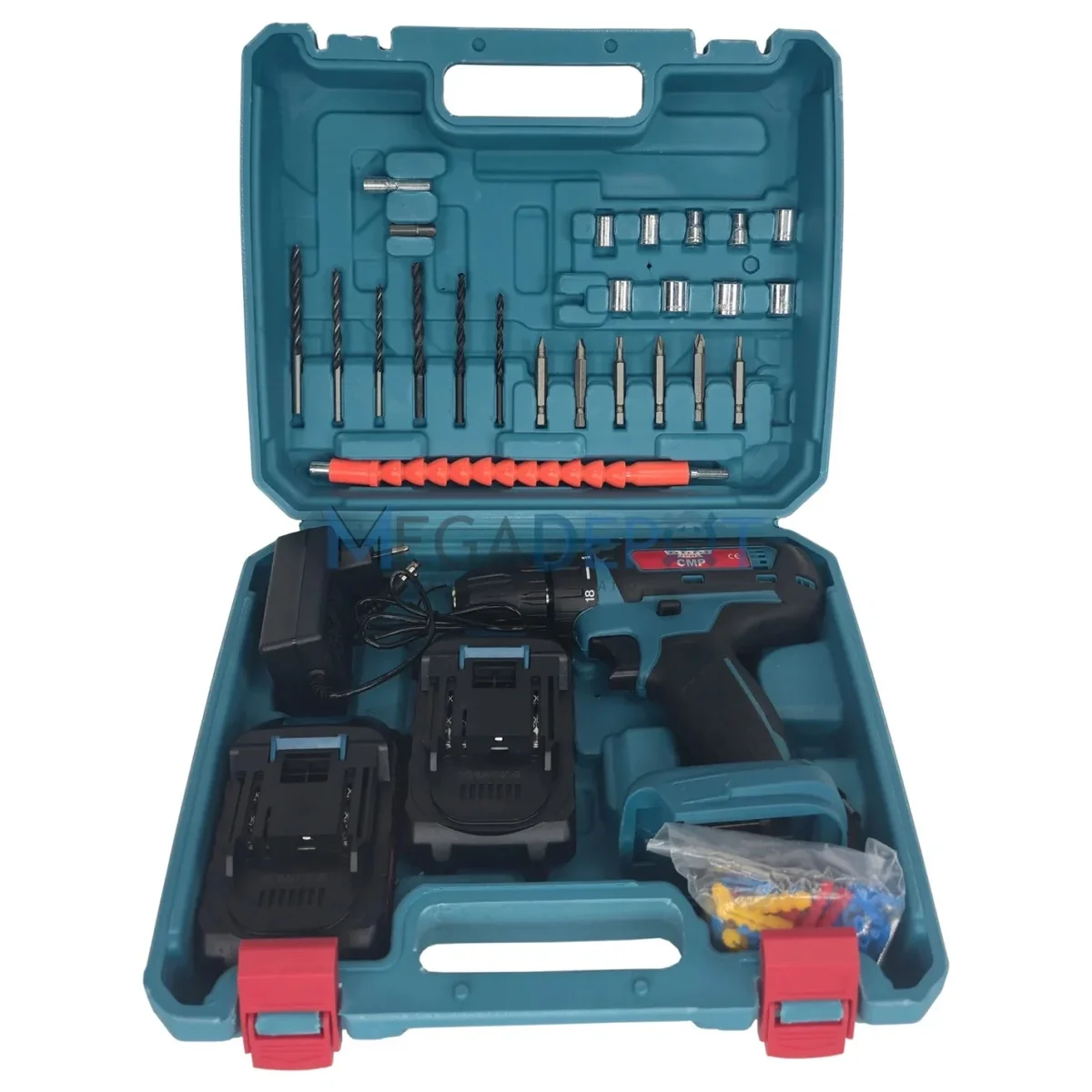 Masina de Insurubat Autofiletanta 48V, 2 Acumulatori 4Ah, 2 Viteze, Trusa Completa 96 Piese, CAMPION PROFESSIONAL CMP1836