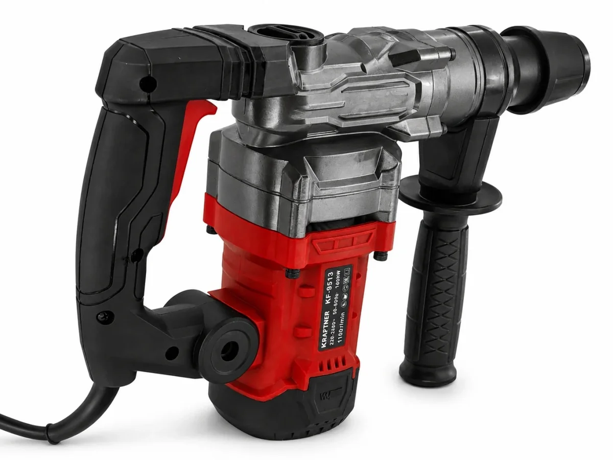 Ciocan rotopercutor 1800W, 7J, 1100rot/min, gaurire max 26mm, prindere SDS, cu 2 dalti, carbuni rezerva si cutie vaselina, KRAFTNER KF-9513