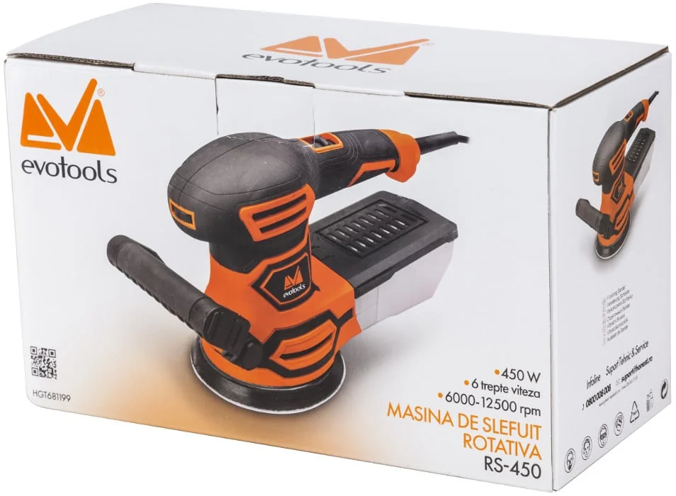 Masina De Slefuit Rotativa 450W, 125mm, Turatie Variabila 6000-12500Rpm, Epto EvoTools 681199