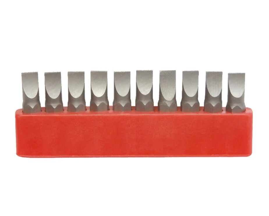 Set Biti Varf Surubelnita Cr-V Dreapta - 10 Buc 6 X 25 Mm Evotools 605114