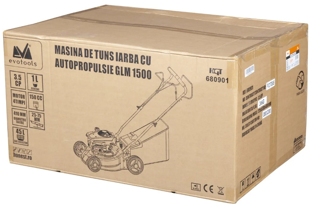 Mașină De Tuns Iarbă Pe Benzină 3.5 CP, 410 Mm, GLM 1500 Epto EVOTools 680901
