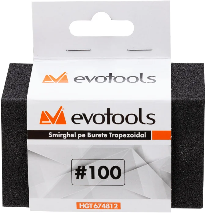 Smirghel Pe Burete Trapezoidal 25x70x40x100 Mm, 60 Granulație, Evotools 674810