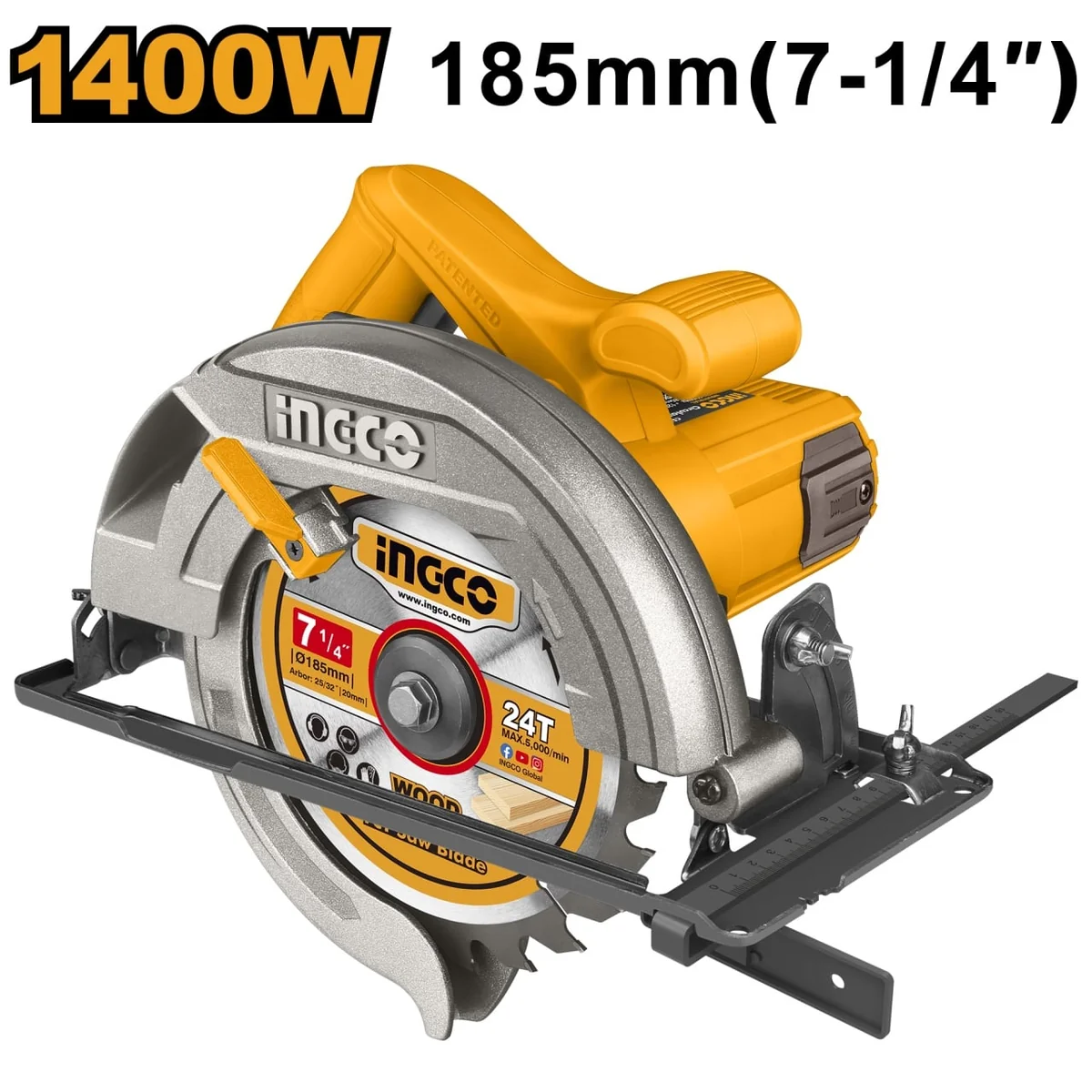 Fierăstrău Circular 1400W SuperSelect 185mm Ingco CS18538