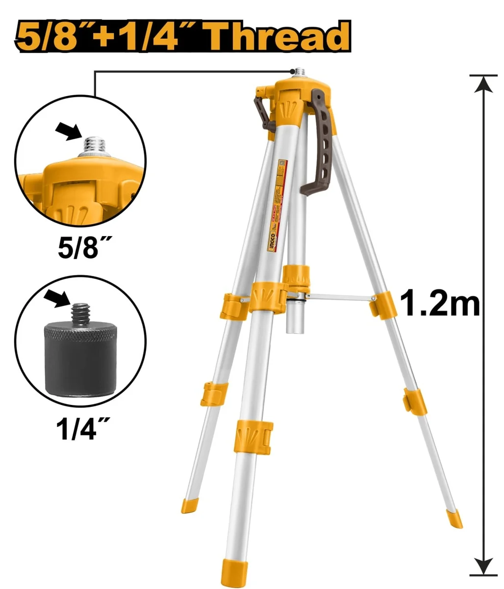 Trepied Aparat Nivela Cu Laser Din Aluminiu 120 Cm, Ingco HLLT01152