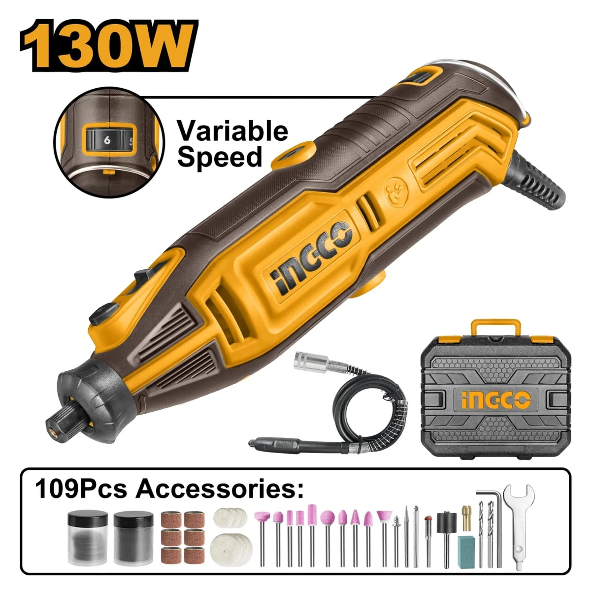 Mașina De Gravat Slefuitor Biax 130W 3.2mm Cu Variator INGCO MG13328E
