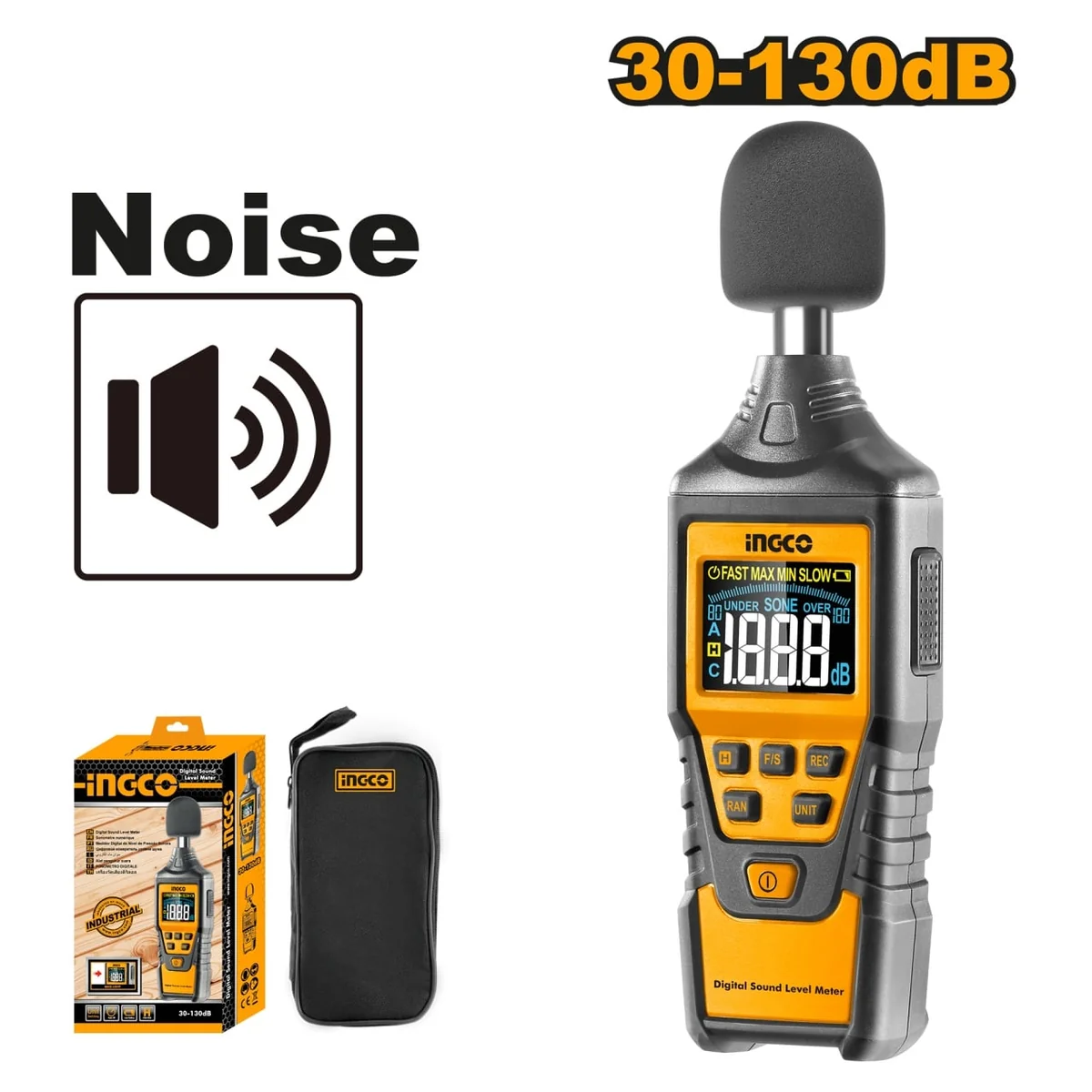 Decibelmetru Aparat Masura Sunet 30-130db Ingco HETSL01
