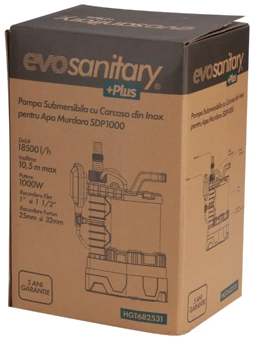 Pompa Submersibilă 750 W Cu Carcasă Din Inox Pentru Apă Murdară SDP Evosanitary Plus 682530