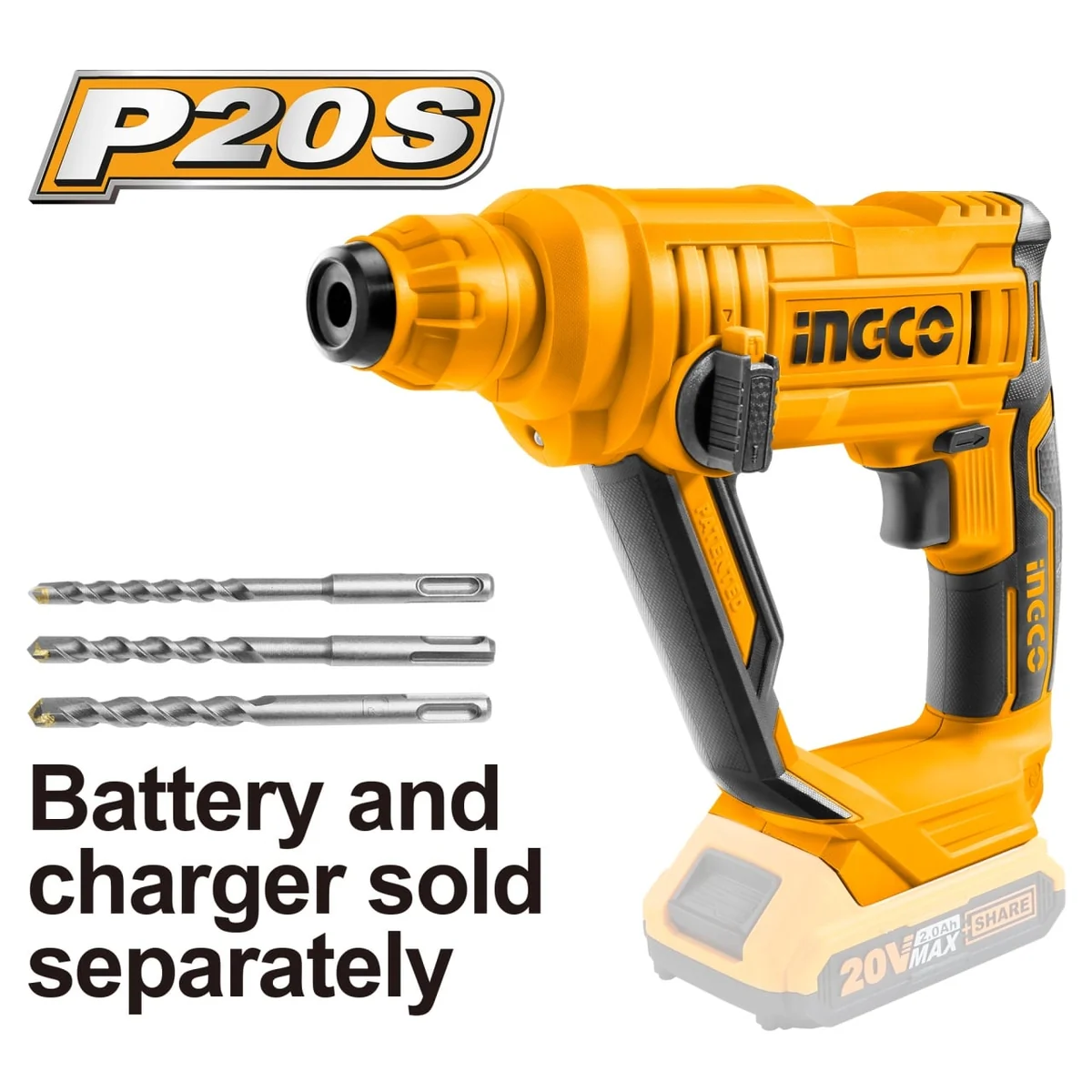 Ciocan Rotopercutor Bormasina 1.5J, 20V - Fara Acumulator Ingco CRHLI1601